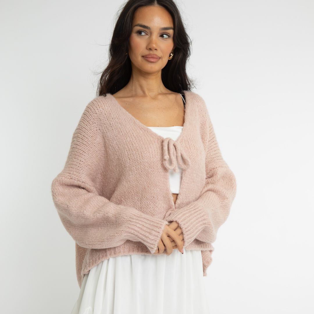 V-Ausschnitt Schleifen Cardigan