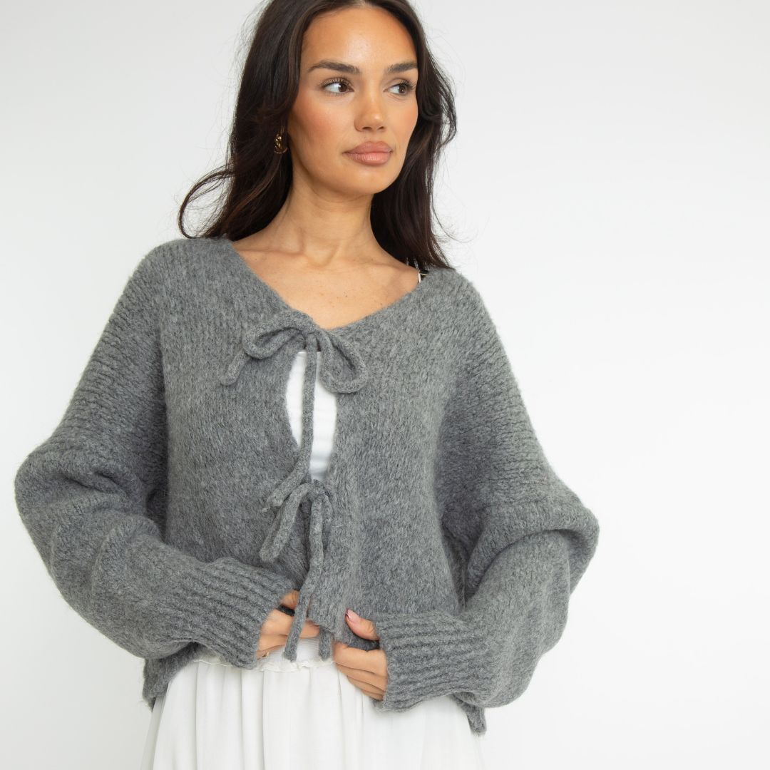 V-Ausschnitt Schleifen Cardigan