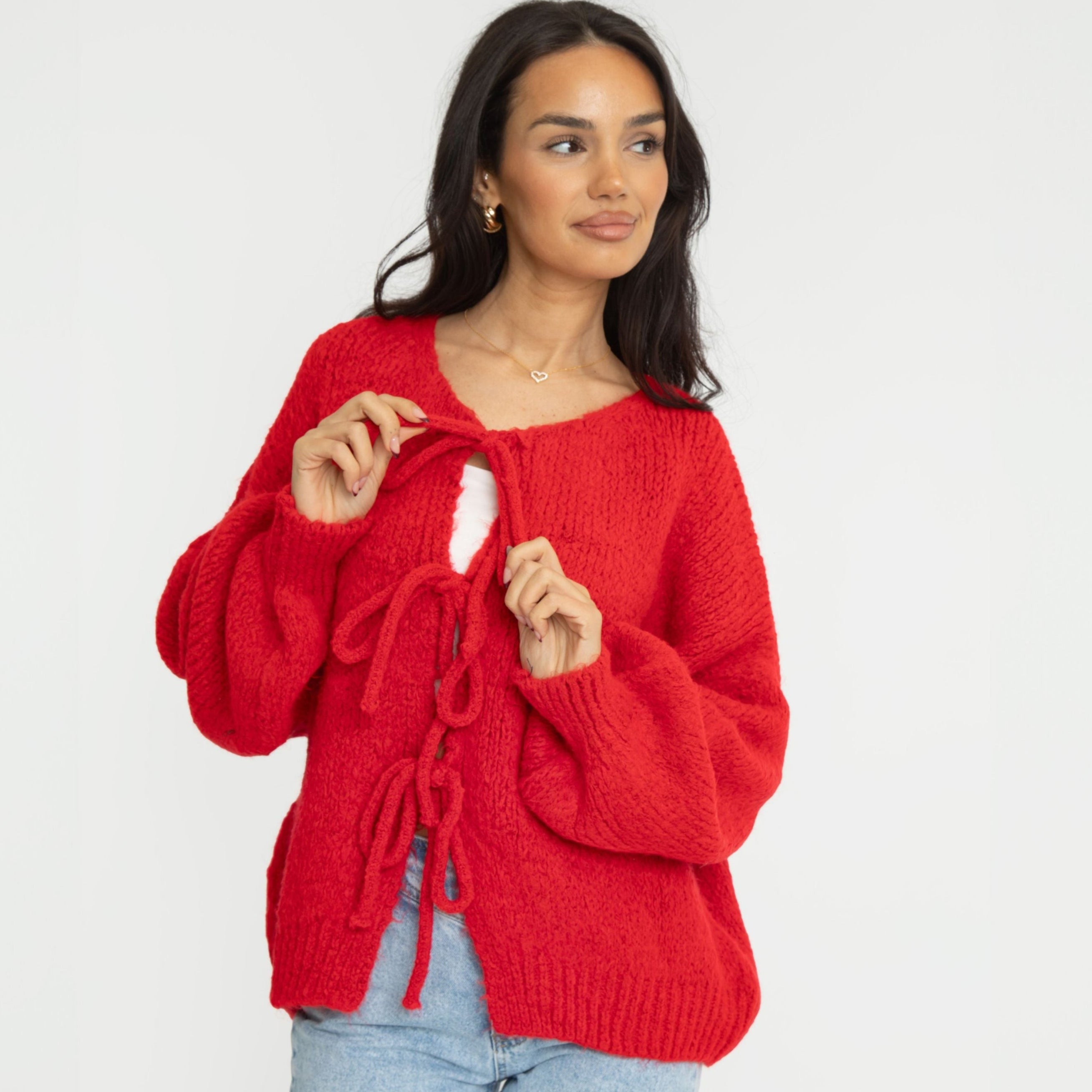 Oversized Cardigan mit Schleifen