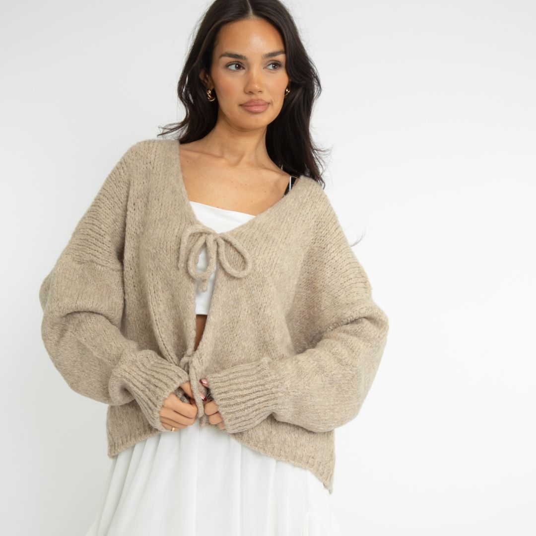 V-Ausschnitt Schleifen Cardigan