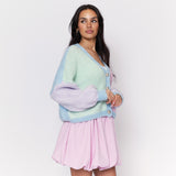 Pastell Velvet Oversized Cardigan