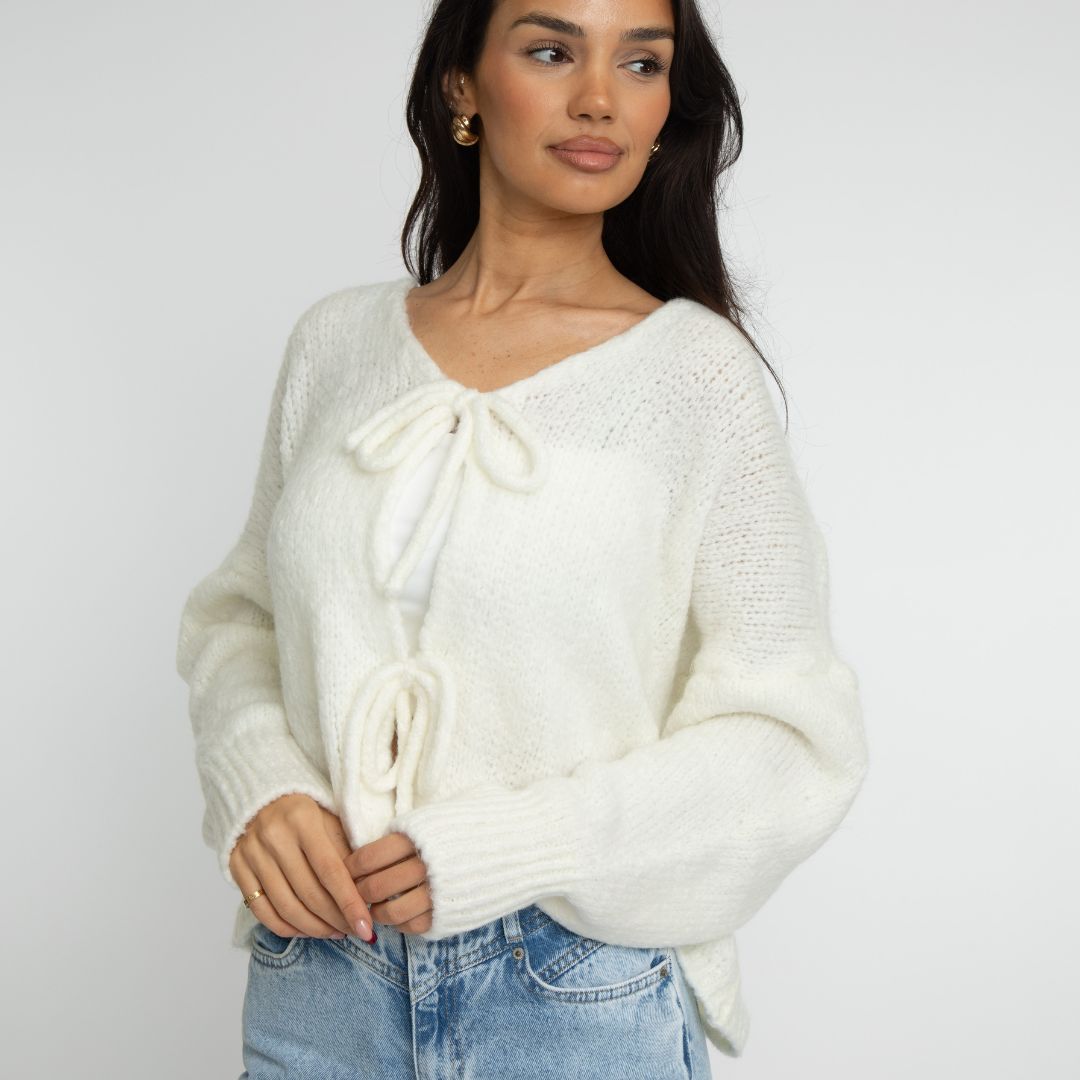 V-Ausschnitt Schleifen Cardigan