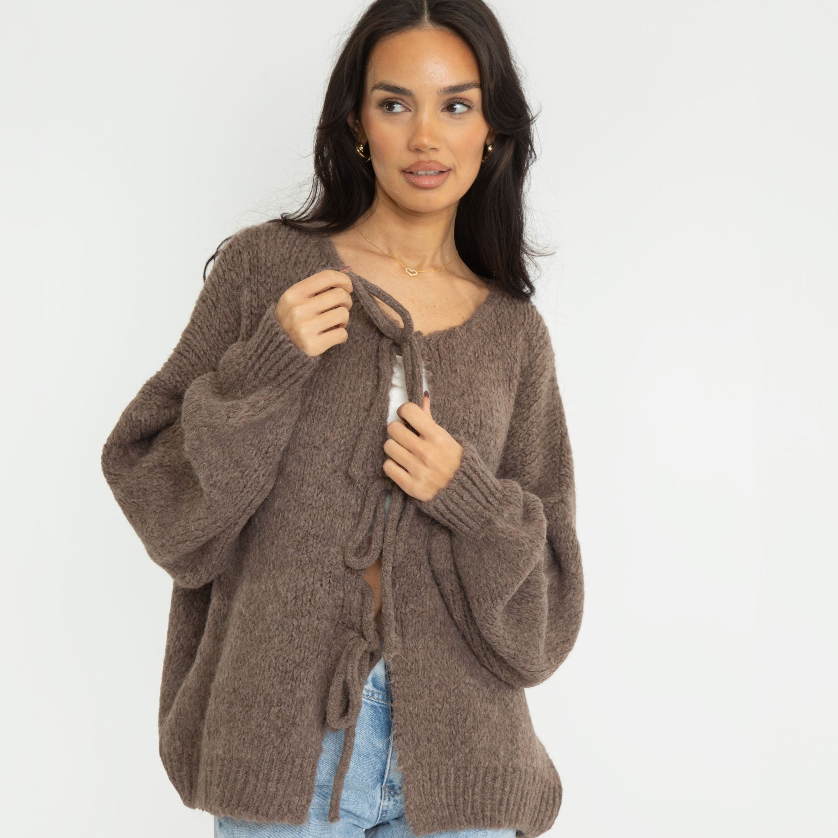 Oversized Cardigan mit Schleifen