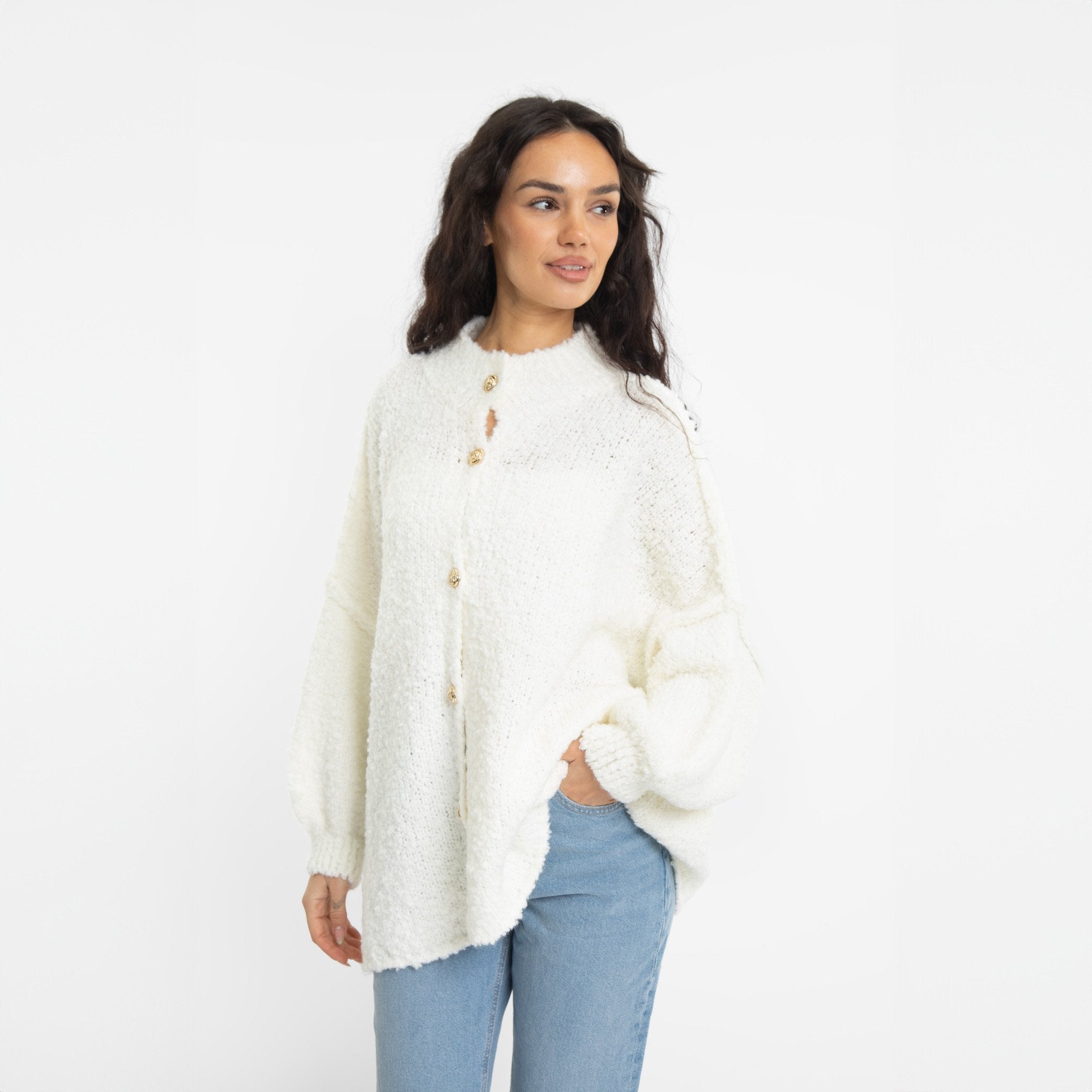 Bouclé Oversized Cardigan "CozyGlam"