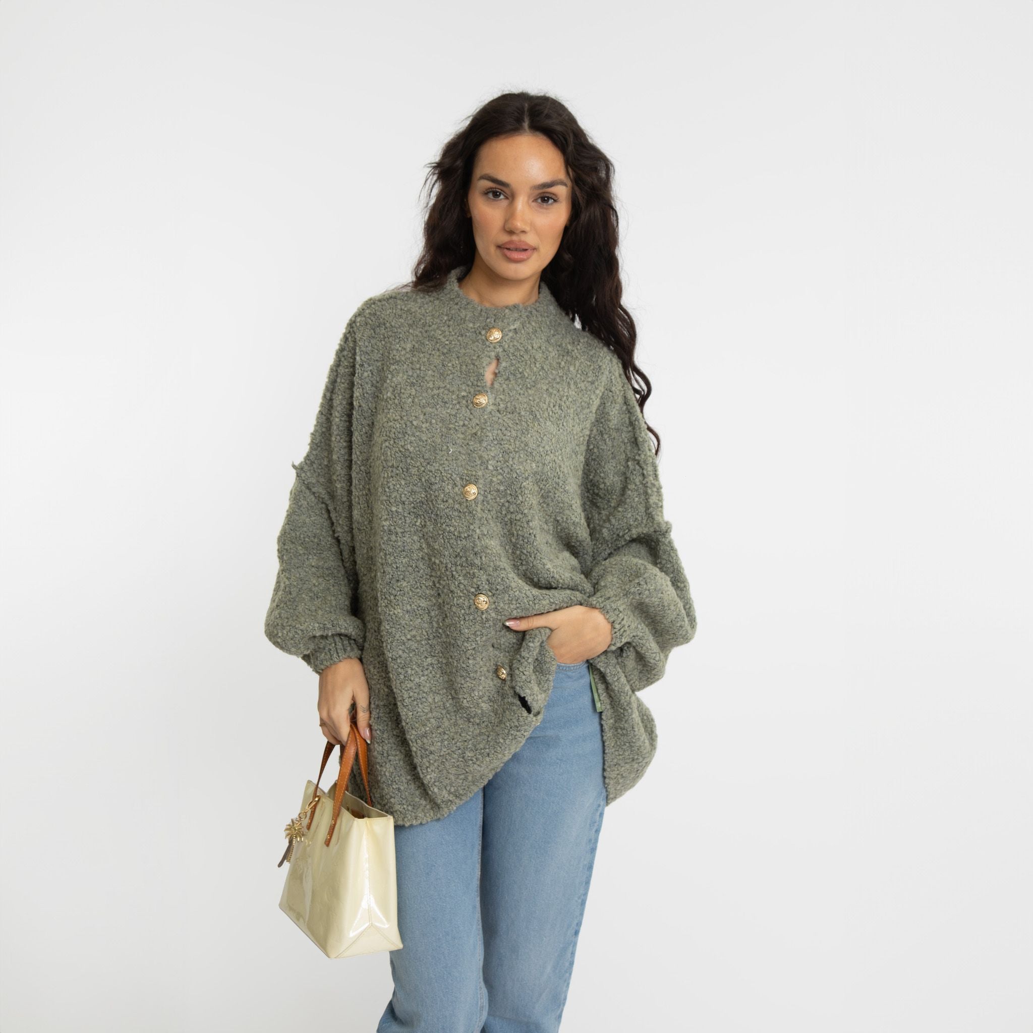 Bouclé Oversized Cardigan "CozyGlam"