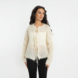 Oversize Mohair Cardigan mit Schleifen