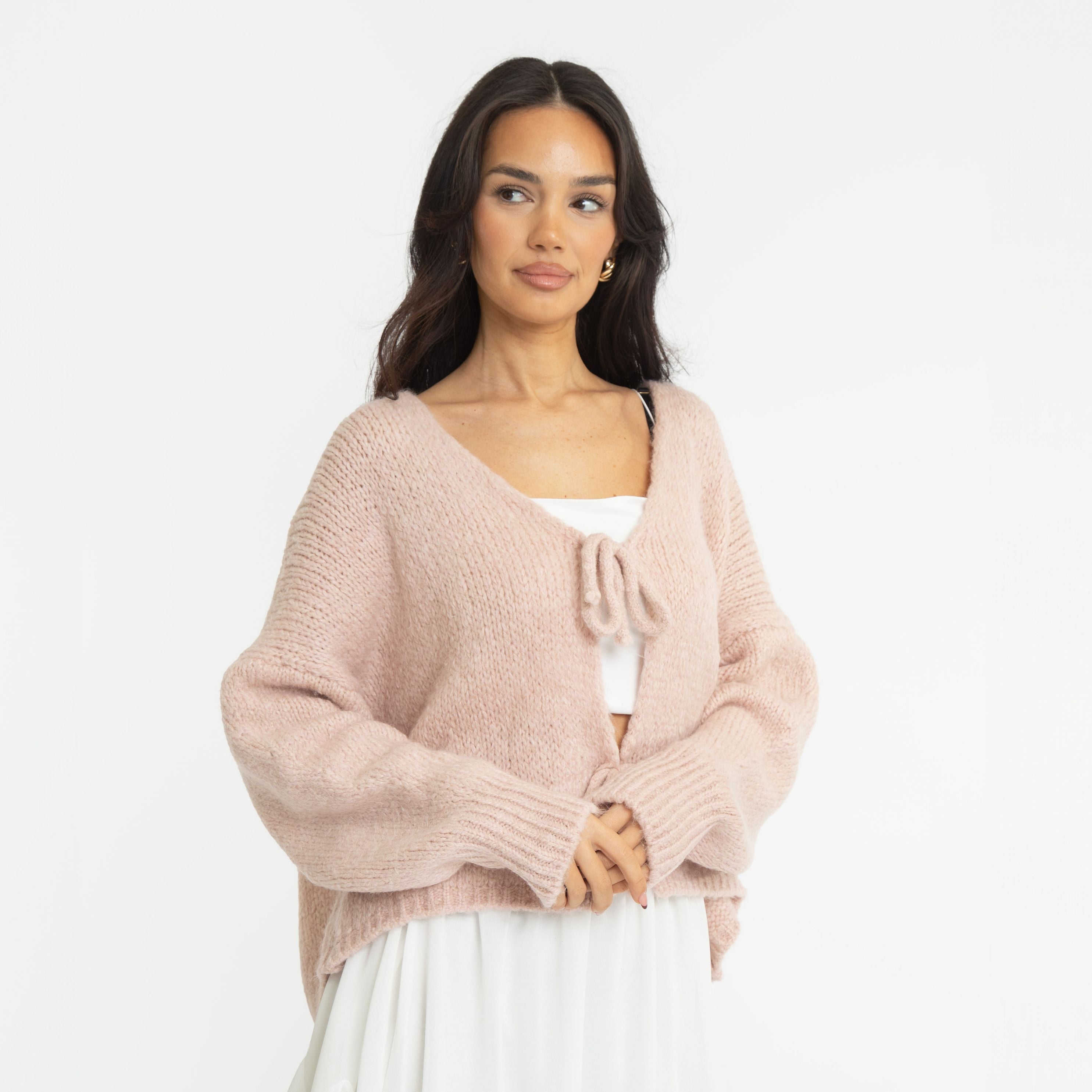 V-Ausschnitt Schleifen Cardigan