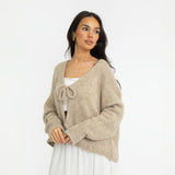 V-Ausschnitt Schleifen Cardigan