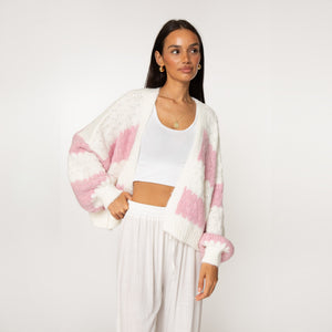 2er Pack Bold Stripes Oversized Cardigan Soft Rosa & Breezy Knit Cardigan - JEWELINA