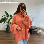 3er Pack Oversized Cardigan "CozyGlam" Light Grey/ Dark Apricot/ Pink - JEWELINA