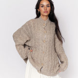 Oversize Zopfmuster Cardigan