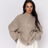 Oversize Zopfmuster Cardigan