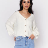 CozyGlam Oversize V-Cardigan Short