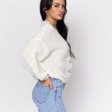 CozyGlam Oversize V-Cardigan Short