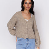 CozyGlam Oversize V-Cardigan Short