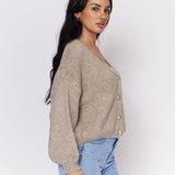 CozyGlam Oversize V-Cardigan Short