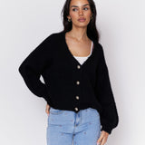 CozyGlam Oversize V-Cardigan Short