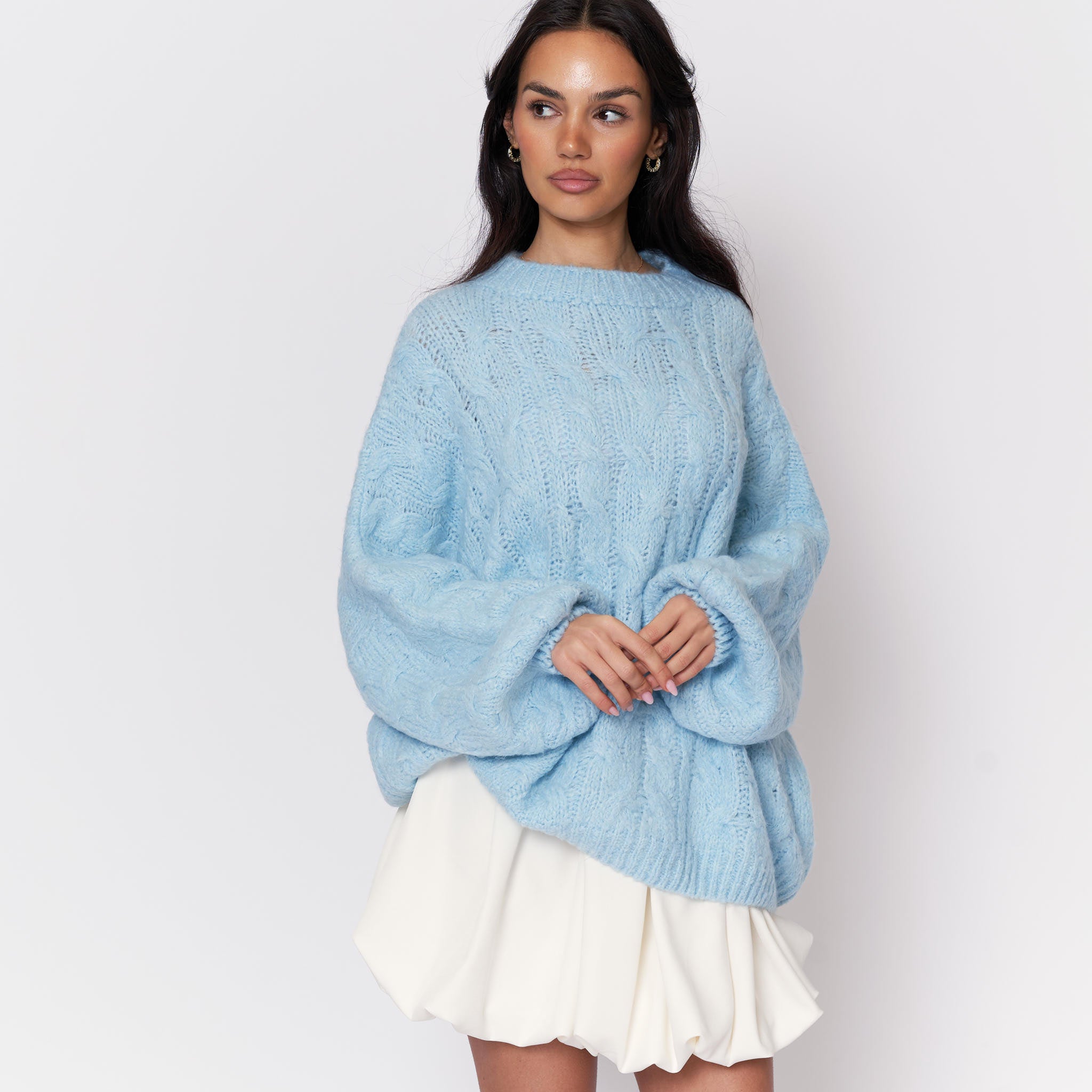 Softer Oversize Pullover mit Zopfmuster