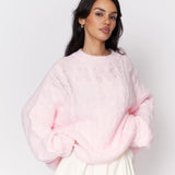 Softer Oversize Pullover mit Zopfmuster