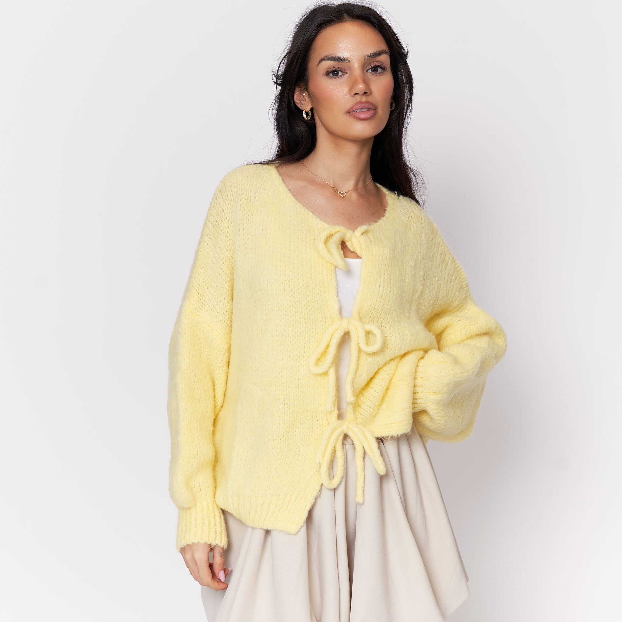 Oversized Cardigan mit Schleifen