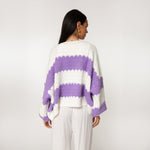 Bold Stripes Cardigan Lila - JEWELINA