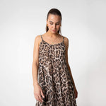 Musselin Kleid in Leo Print - JEWELINA