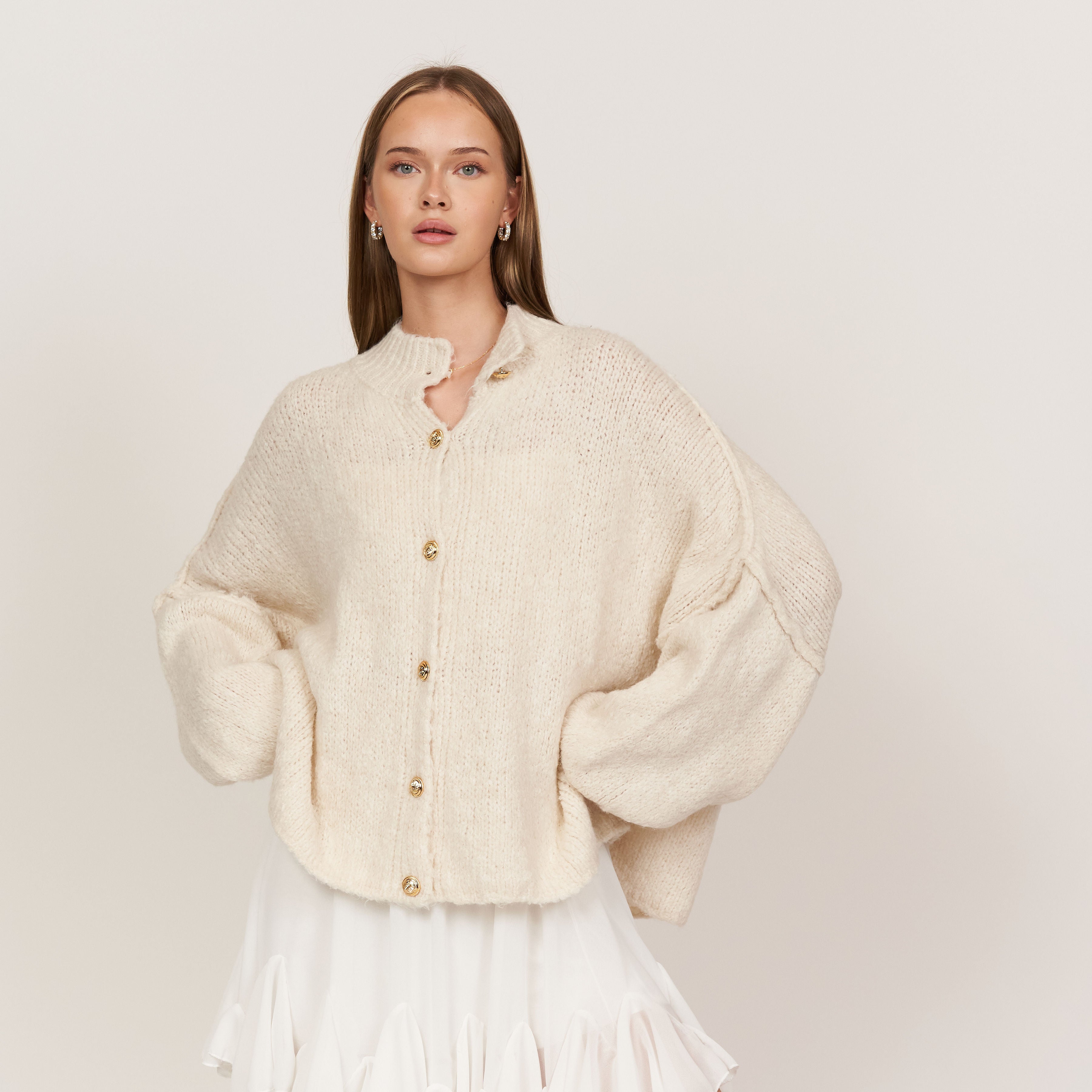 Oversized Cardigan "CozyGlam" - JEWELINA