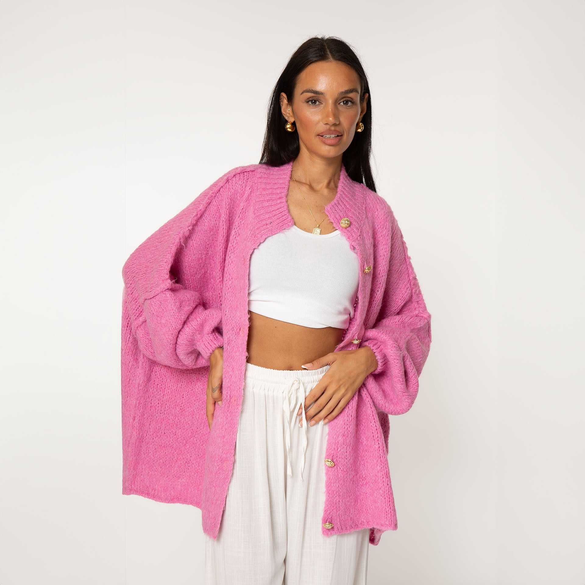 Oversized Cardigan "CozyGlam" - JEWELINA