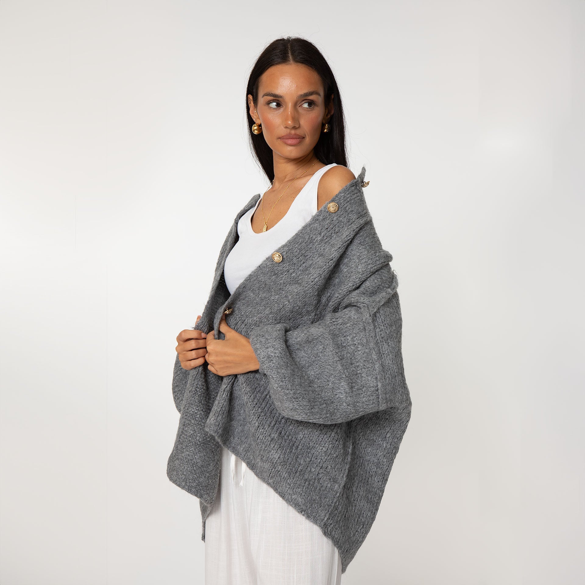 Oversized Cardigan "CozyGlam" - JEWELINA