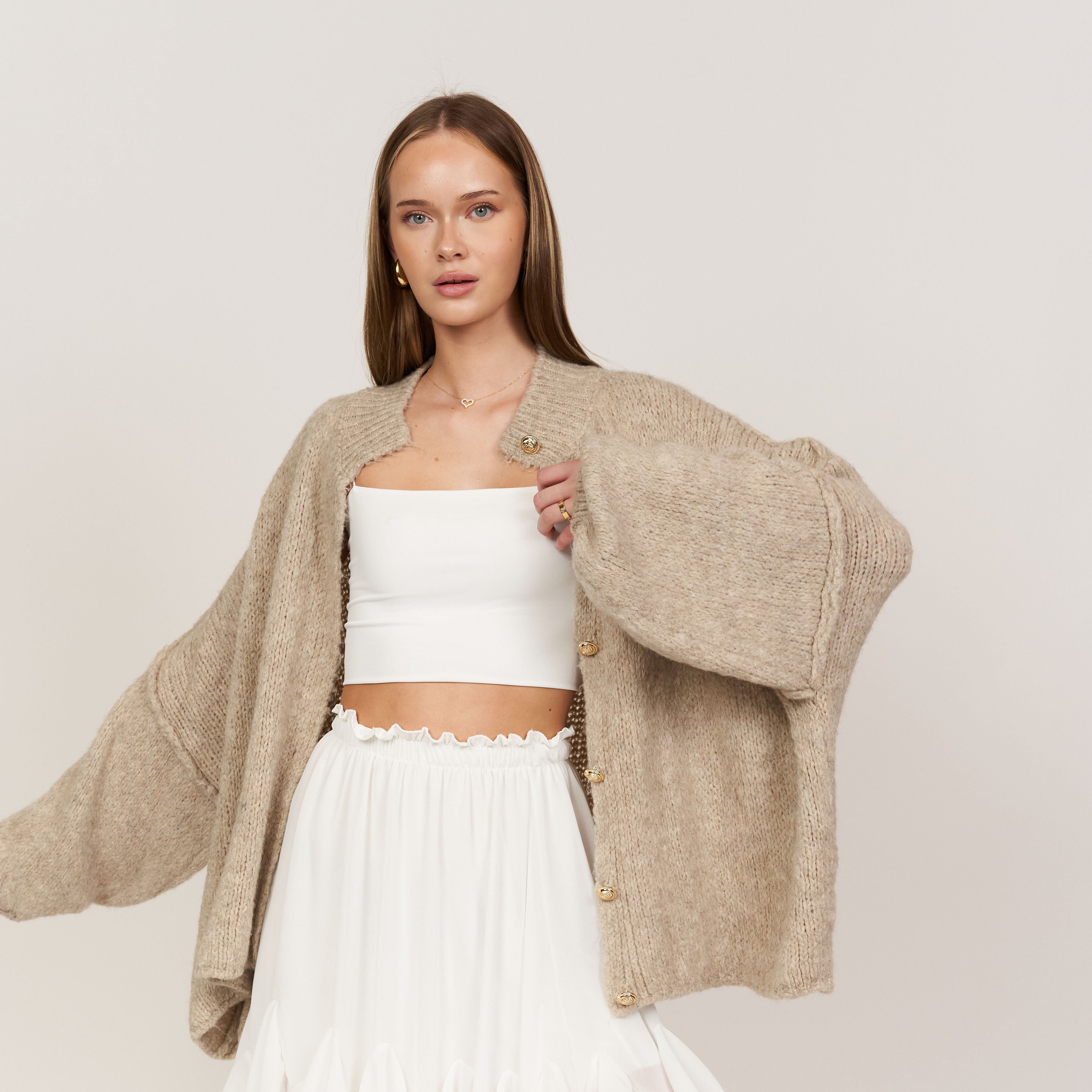 Oversized Cardigan "CozyGlam" - JEWELINA