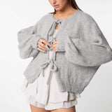 Oversized Cardigan mit Schleifen - JEWELINA