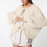 Oversized Cardigan mit Schleifen - JEWELINA