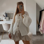 Oversized Cardigan mit Schleifen - JEWELINA