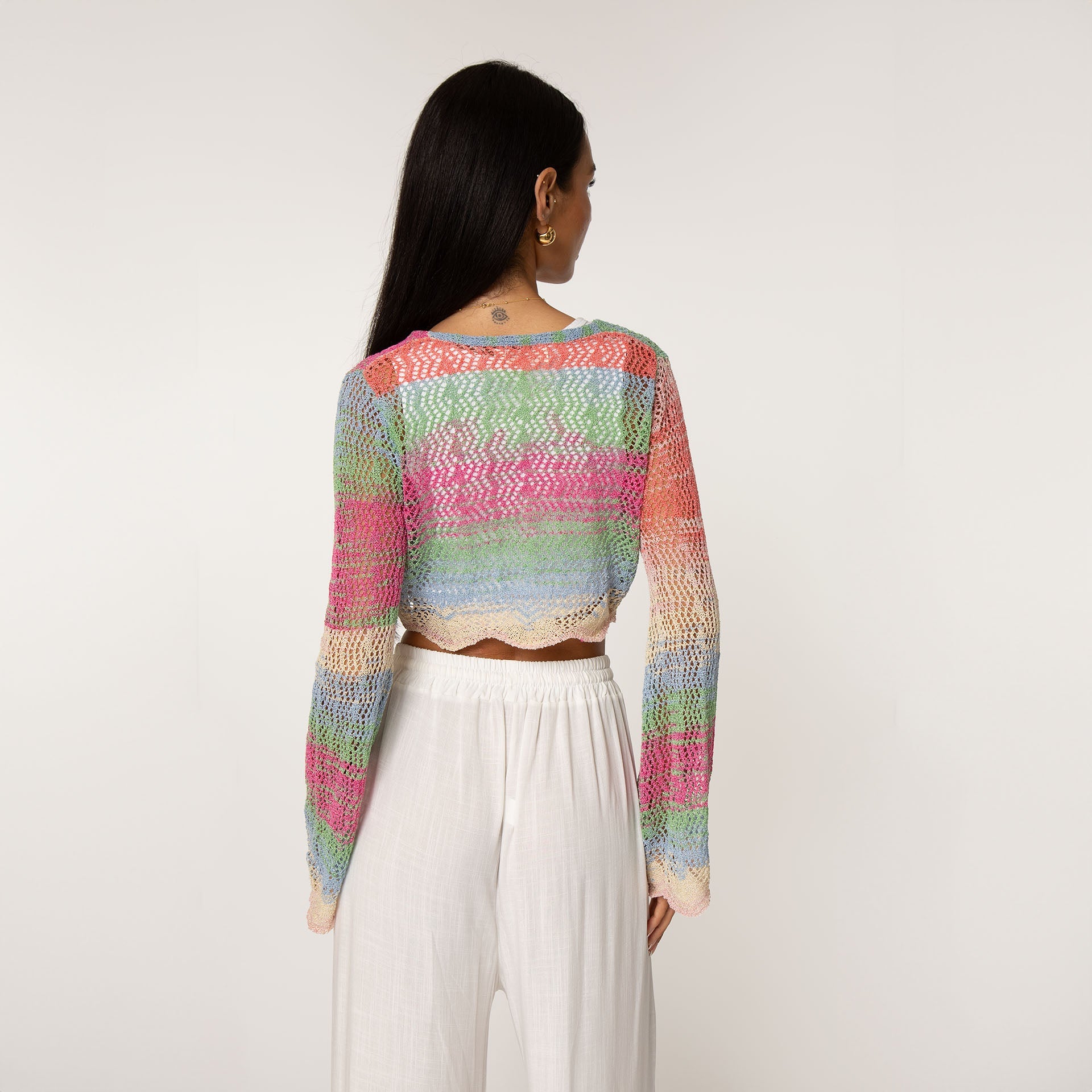 Rainbow Häkel Cardigan - JEWELINA