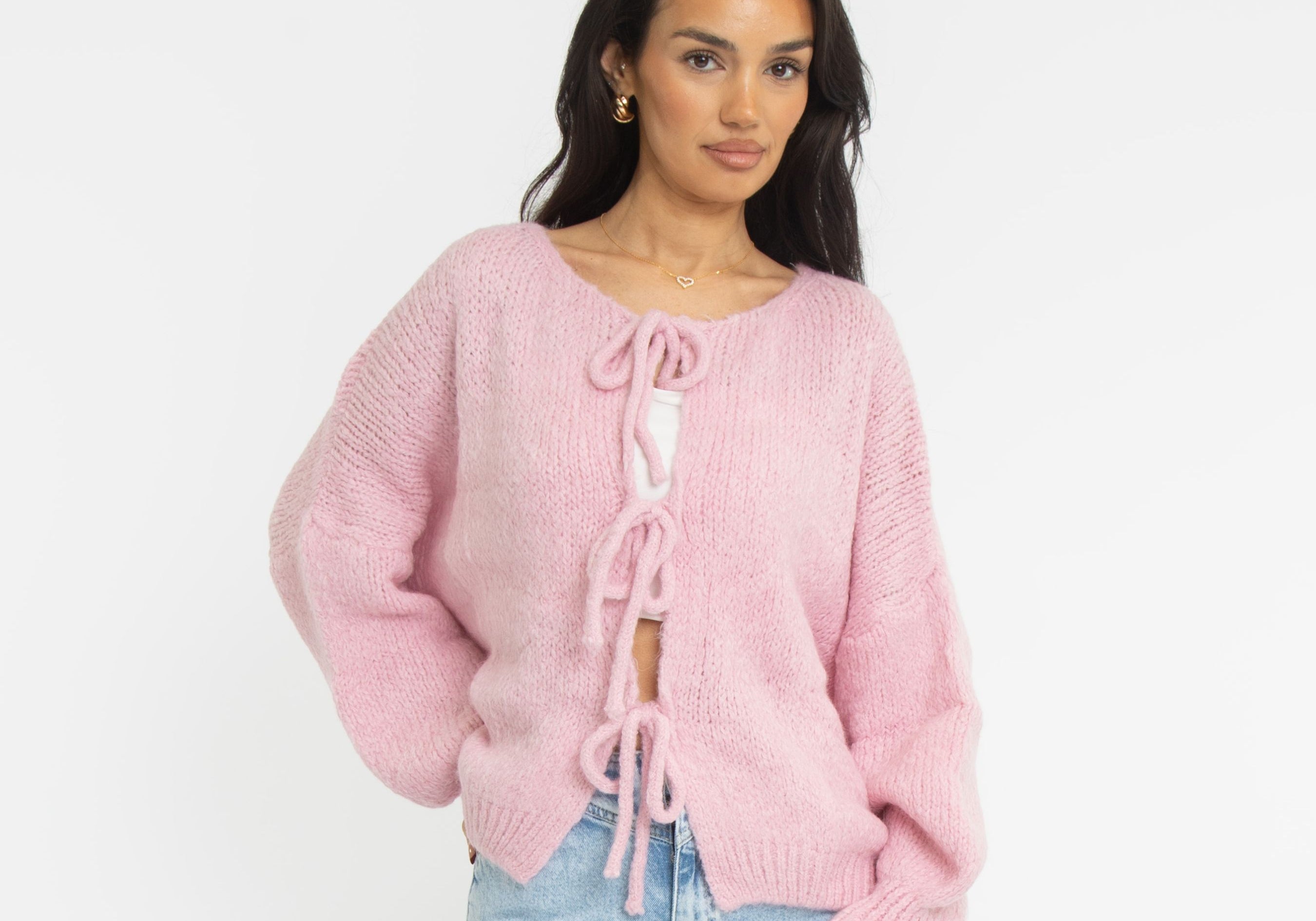 Oversized Cardigan mit Schleifen