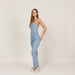 Schulterfreier Denim Jumpsuit - JEWELINA