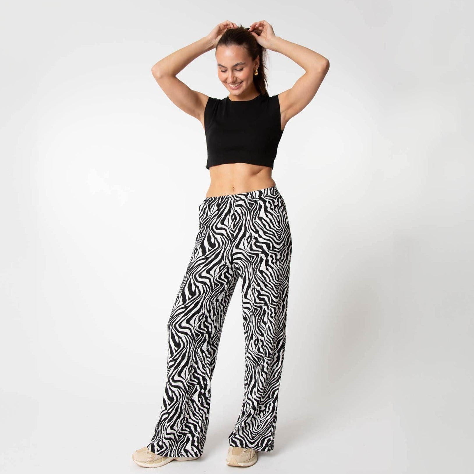 Zebra Hose mit weitem Bein - JEWELINA